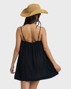 Beach Song Solid Mini Dress - Black Sands
