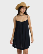 Beach Song Solid Mini Dress - Black Sands