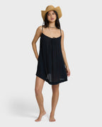 Beach Song Solid Mini Dress - Black Sands