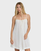 Beach Song Solid Mini Dress - Salt Crystal