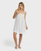 Beach Song Solid Mini Dress - Salt Crystal