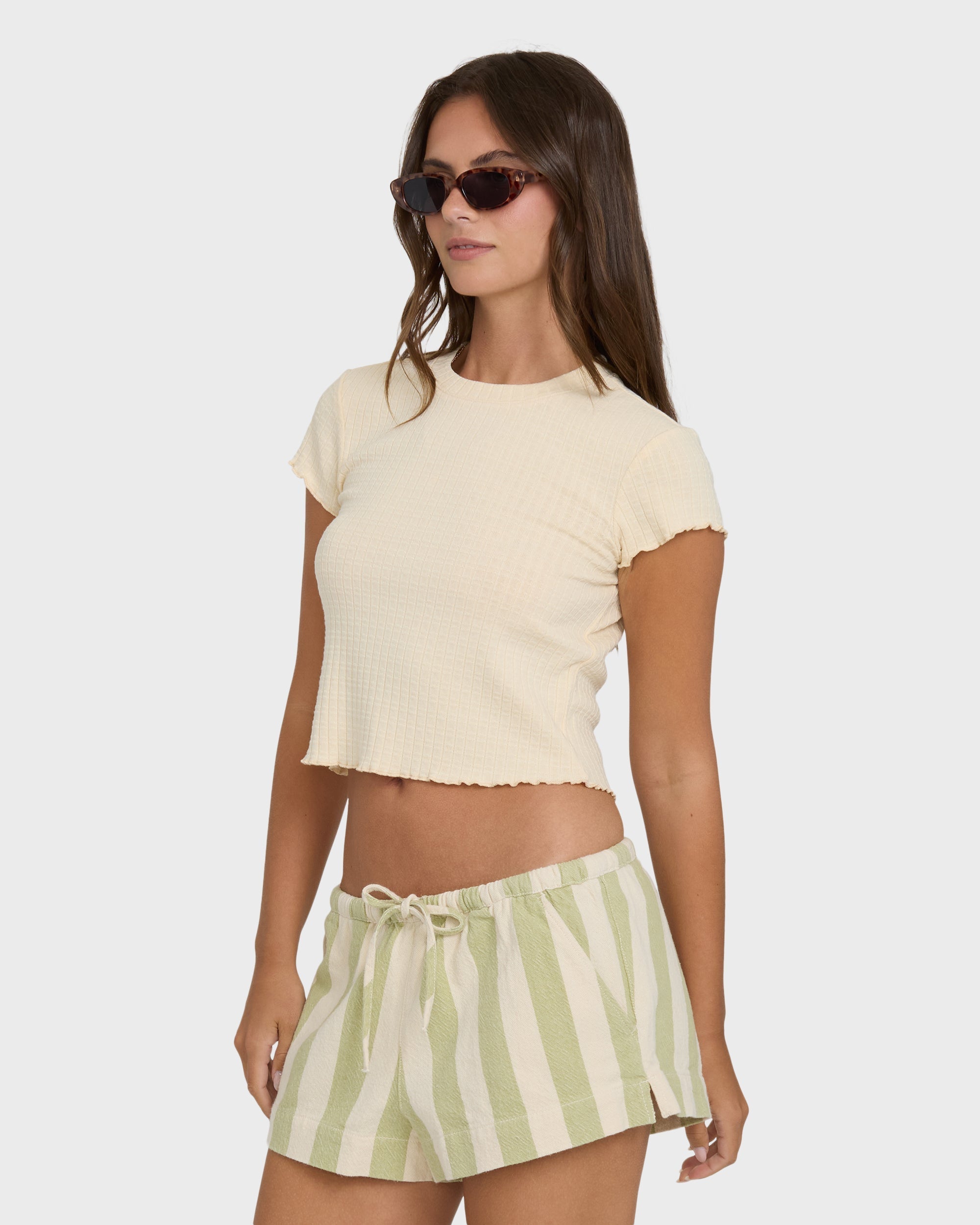 Shelly Short Sleeve Knit T-Shirt - Dove