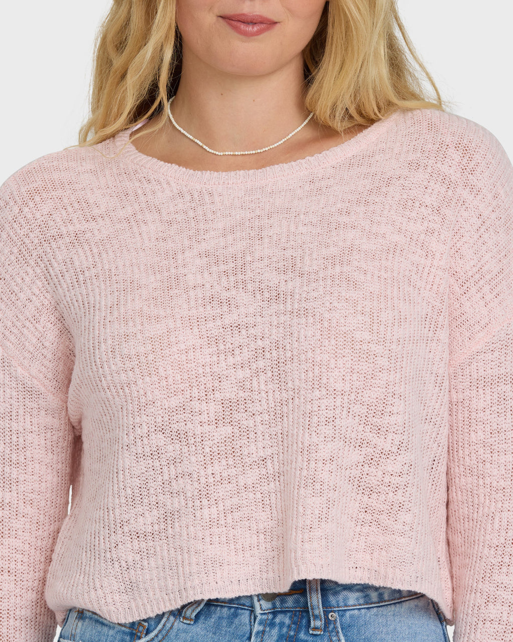 Daze Time Crewneck Sweater - Rosewater