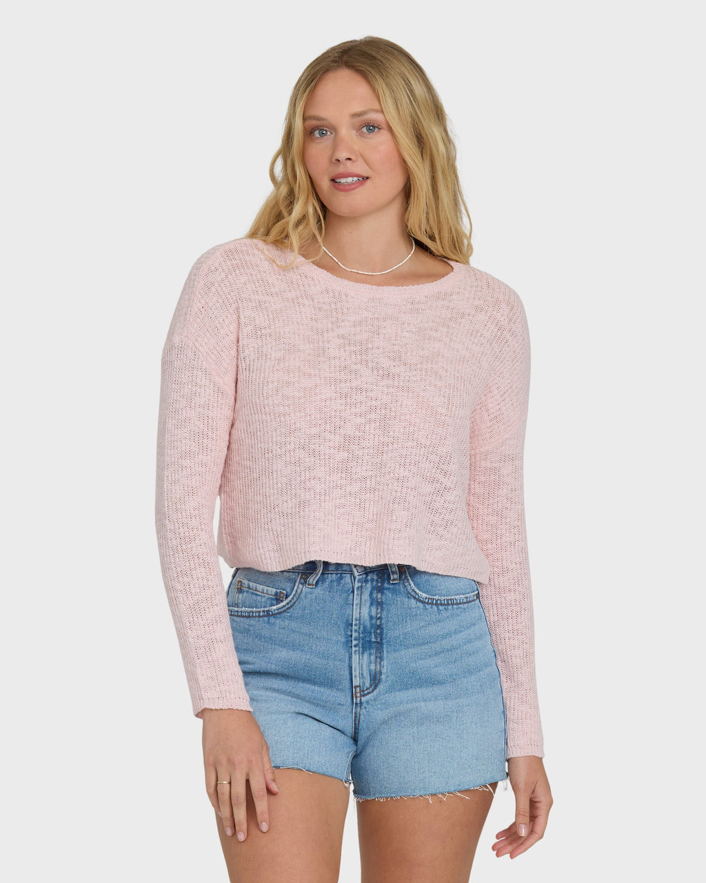 Daze Time Crewneck Sweater - Rosewater