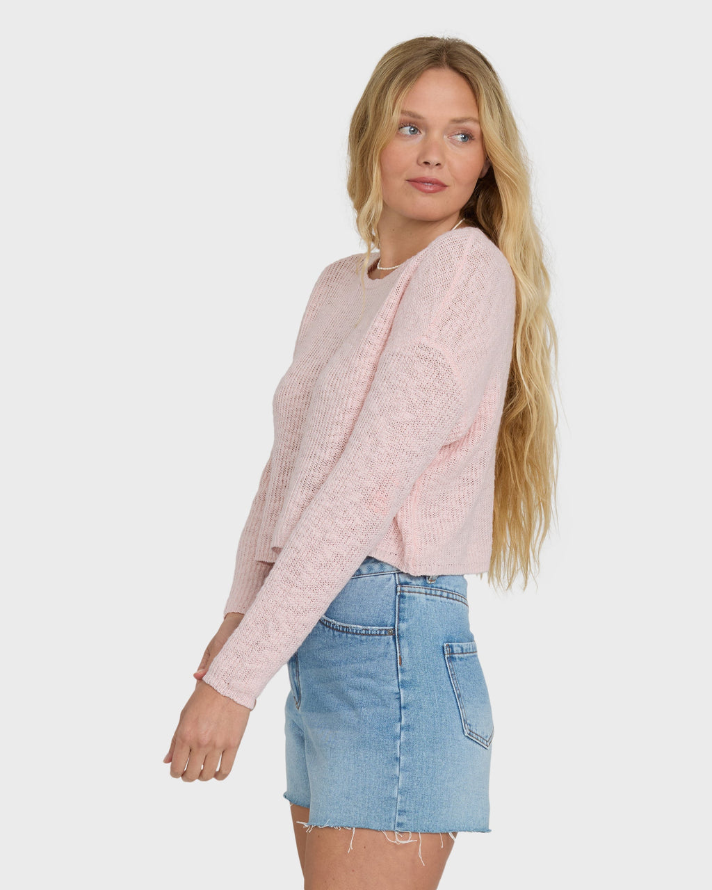 Daze Time Crewneck Sweater - Rosewater