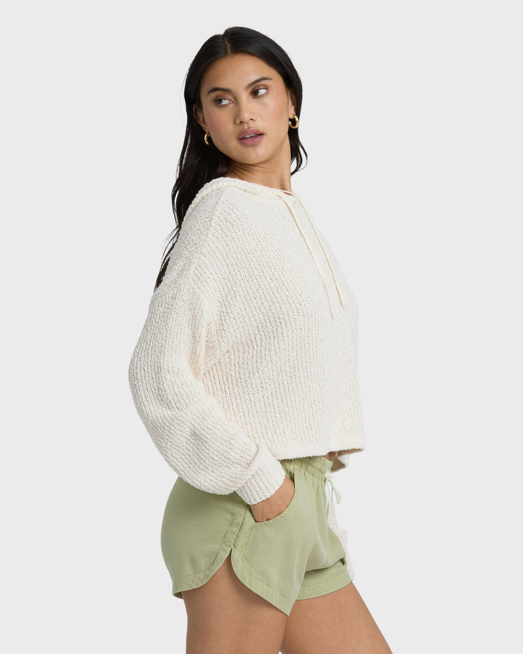 Road Trippin Elastic Waist Shorts - Avocado