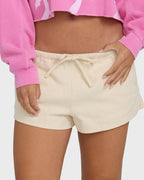 Low Tide Solid Woven Shorts - White Cap
