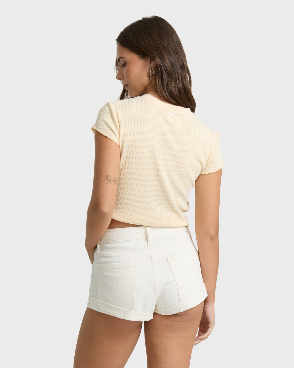 Get Low Denim Shorts - Salt Crystal