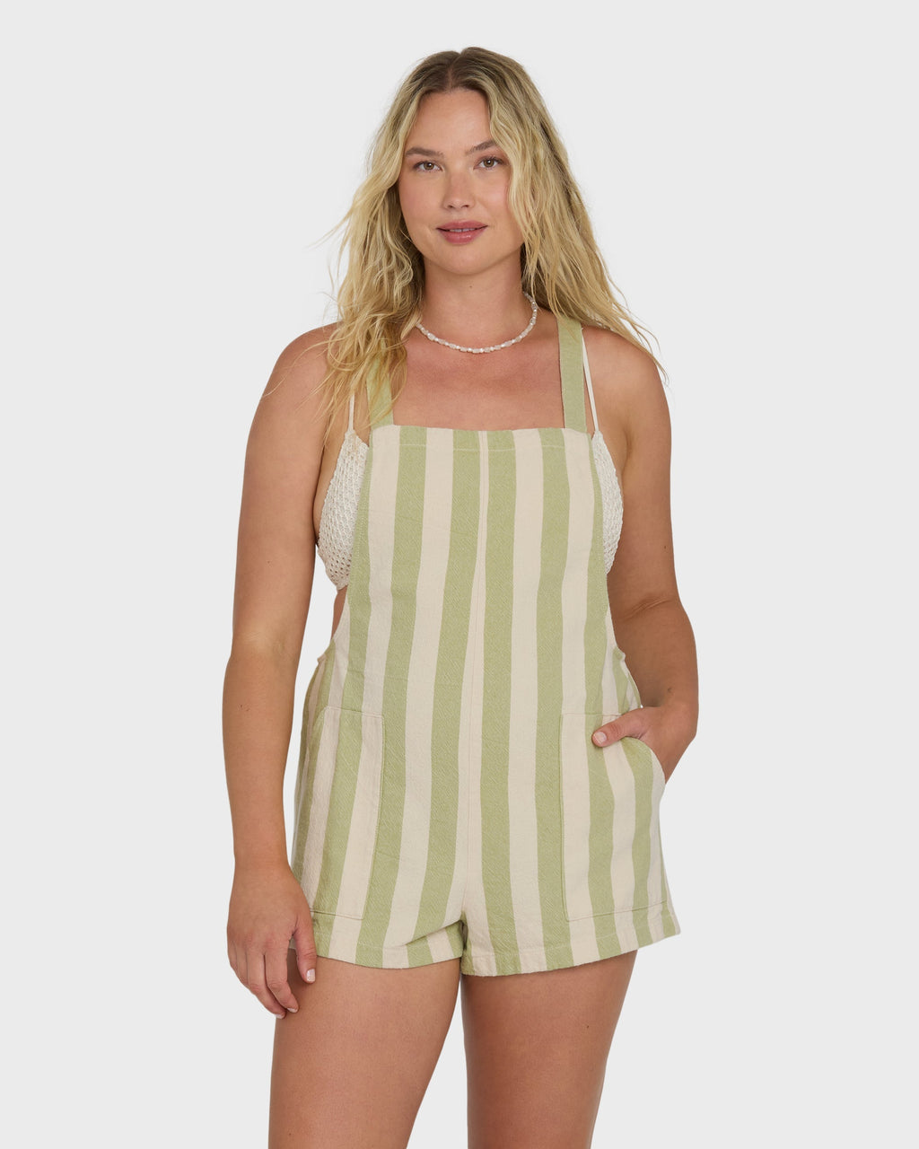 Beach Crush Yarn-Dyed Overalls - Cactus