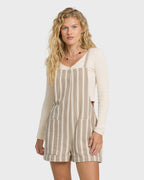 Beach Crush Yarn-Dyed Overalls - Cobblestone