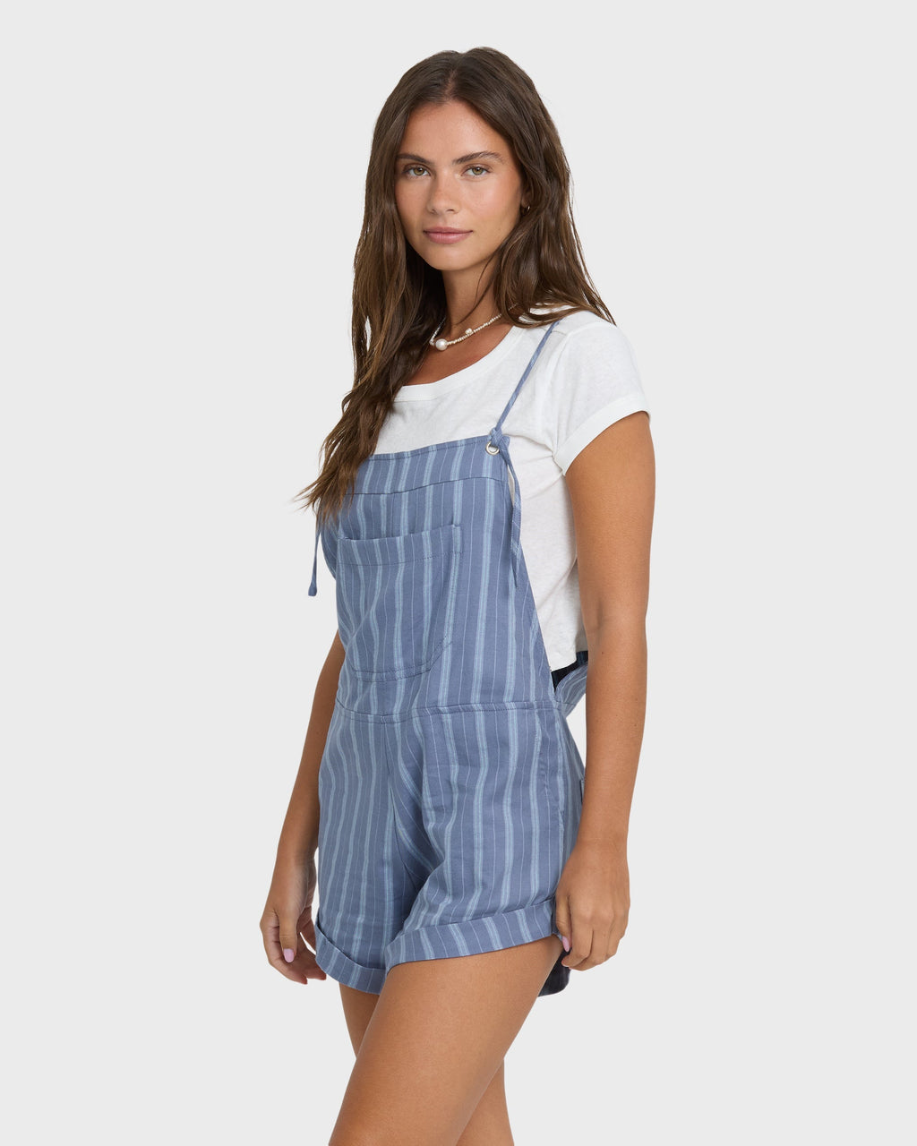 Wild Pursuit Overall Romper - Blue Smoke