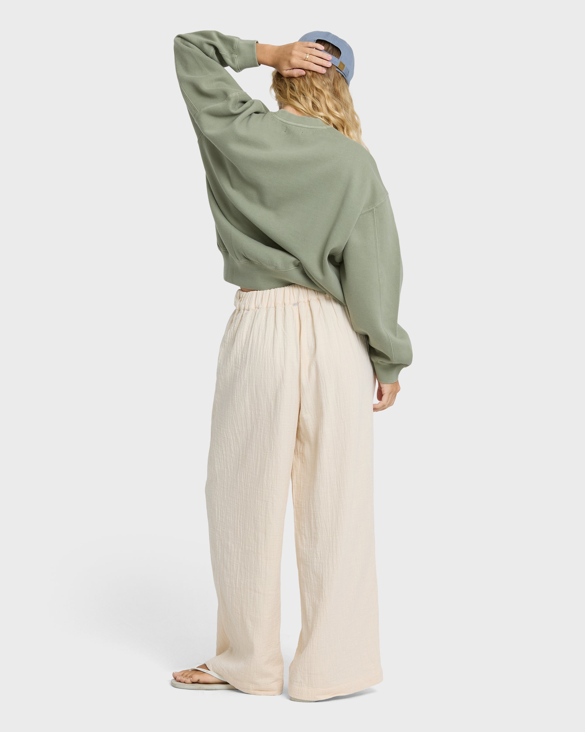 Follow Me Elastic Waist Pants - Dove