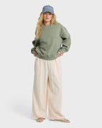Follow Me Elastic Waist Pants - Dove