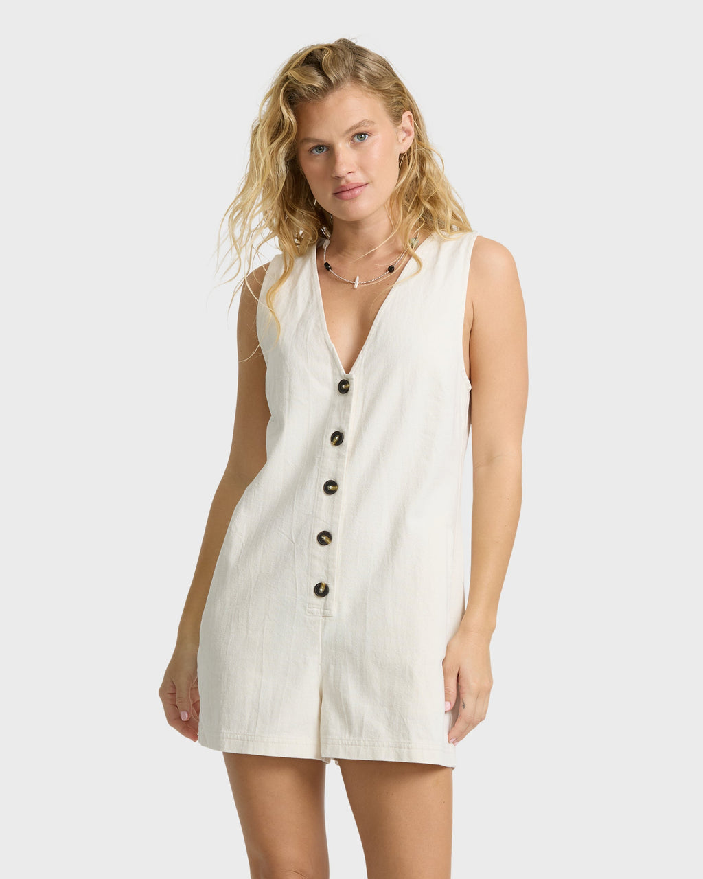 Waves Call Romper - Salt Crystal