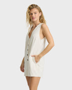 Waves Call Romper - Salt Crystal
