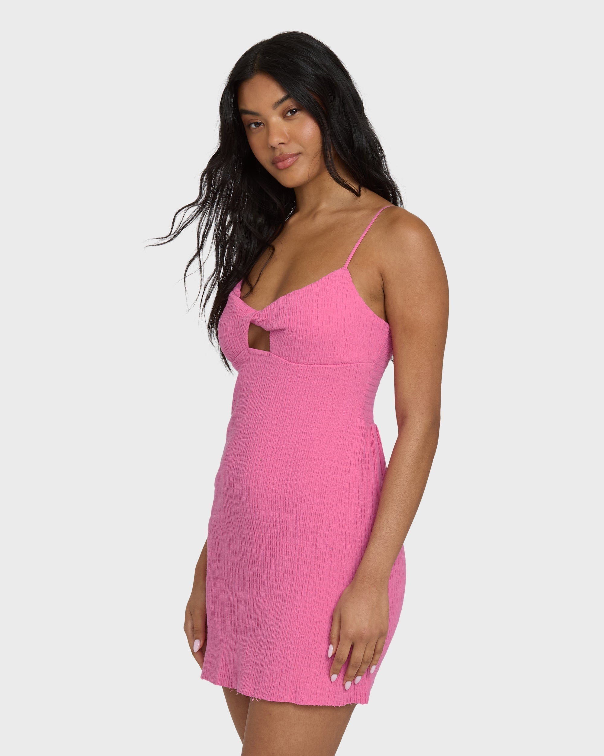 Crystal Clear Mini Dress - Guava