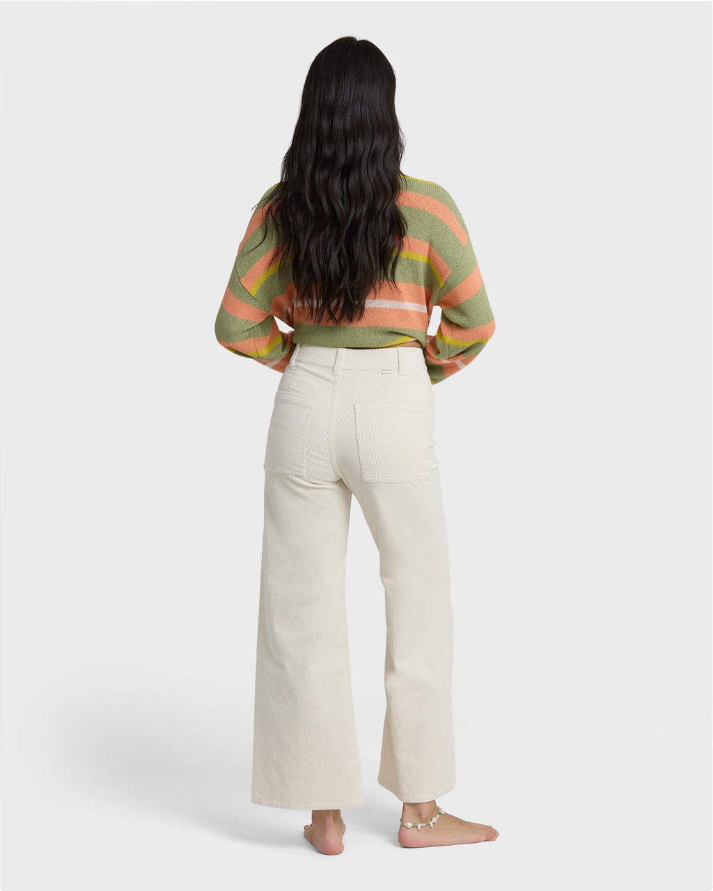 Free Fall High-Waist Twill Pants - Sea Salt