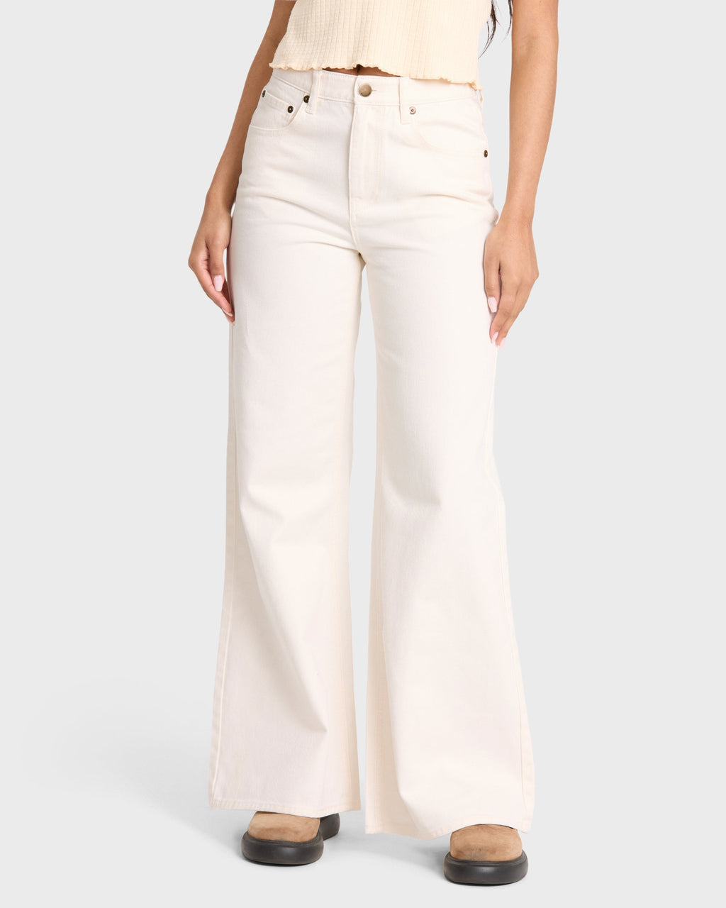 Free Fall Flare 5-Pocket Pants - Sea Salt