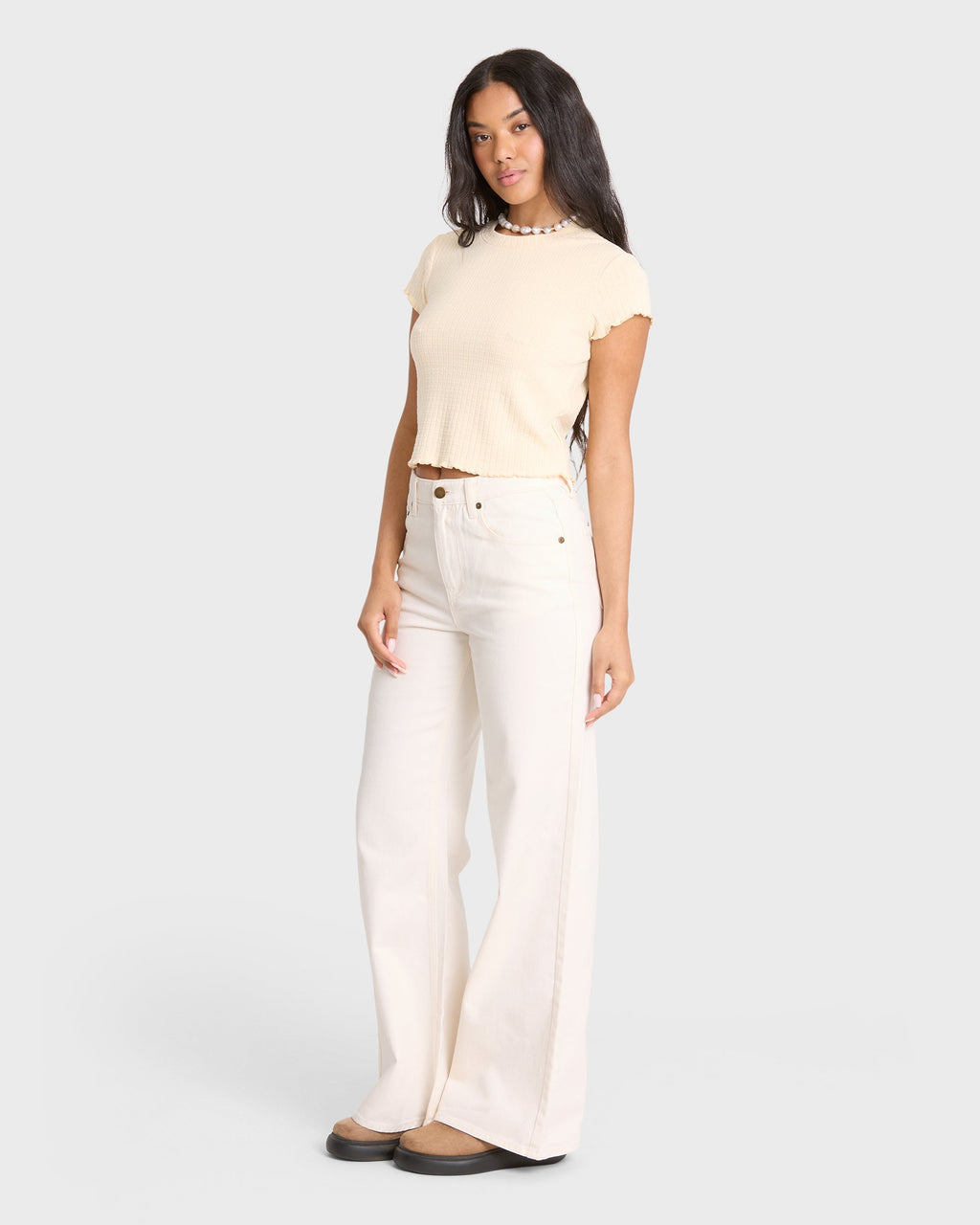 Free Fall Flare 5-Pocket Pants - Sea Salt
