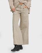 Rival Wide Leg Pants - Cobblestone