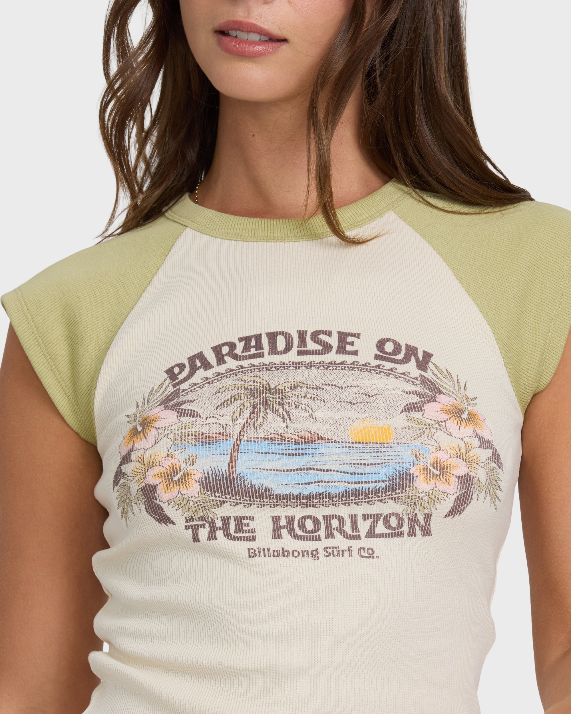 Horizon Raglan Short Sleeve Knit T-Shirt - Cactus