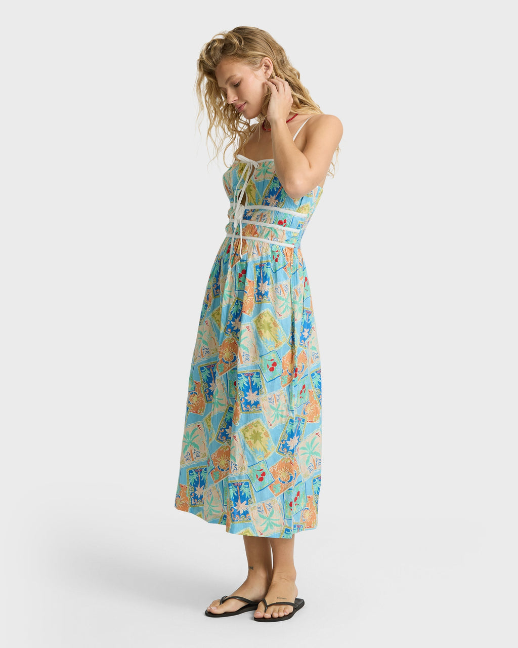 Palm Grove Midi Dress - Dream Blue