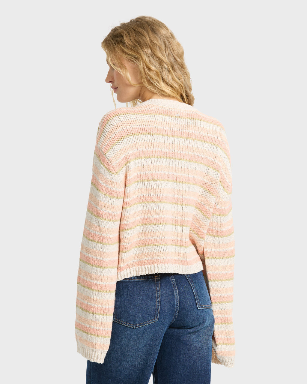 Bright Sol Crewneck Sweater - Light Peach