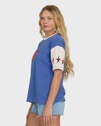 Tropics Co Ringer Short Sleeve Knit T-Shirt - Dutch Blue