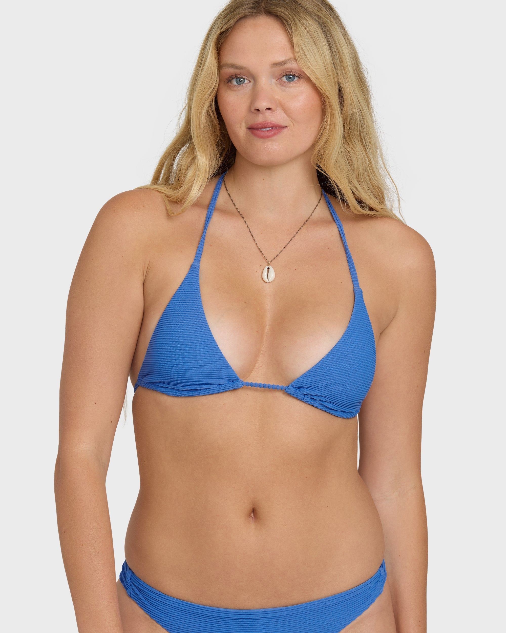 Tanlines Multi Triangle Bikini Top - True Blue