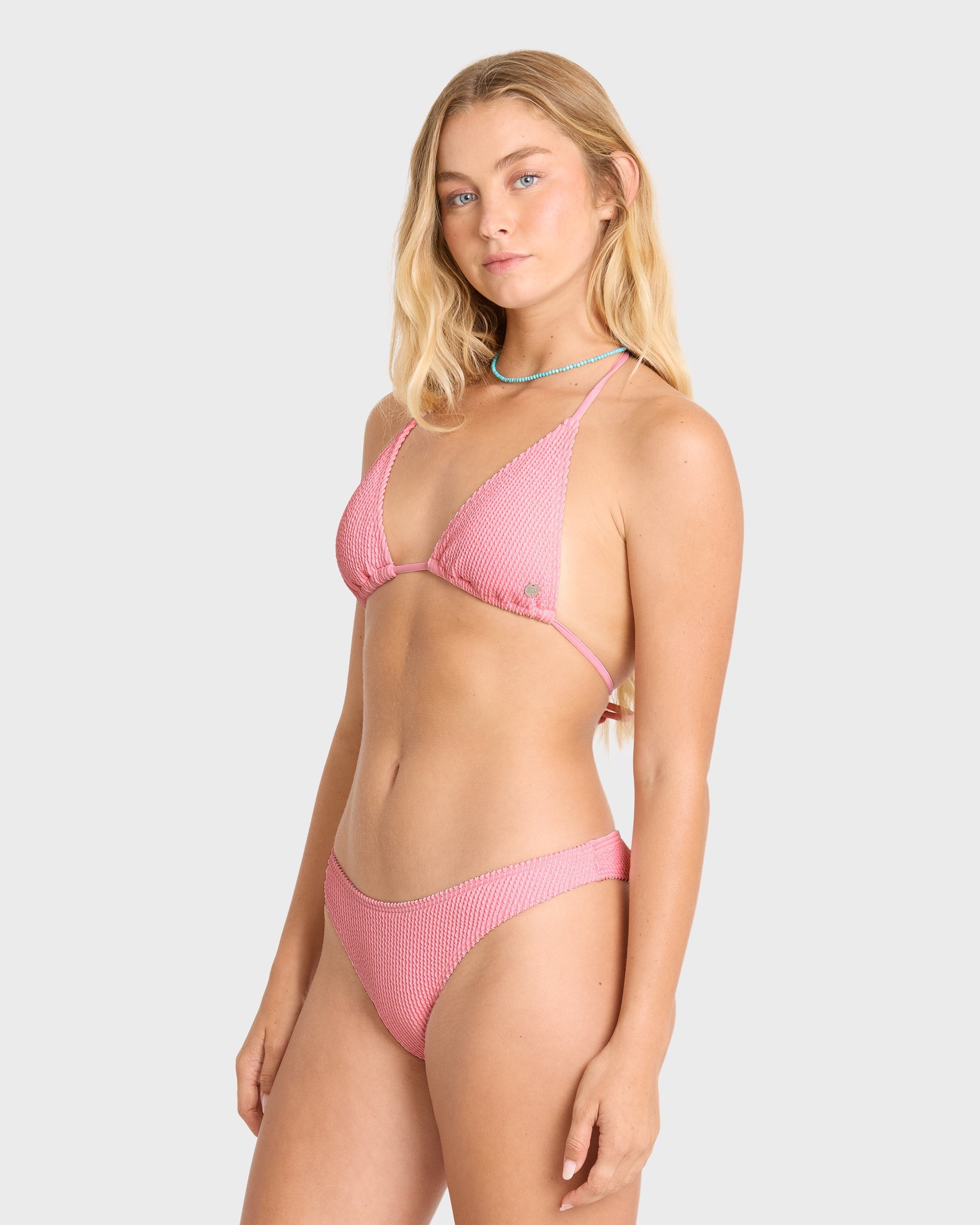 Summer High Remi Triangle Bikini Top - Pink Sand