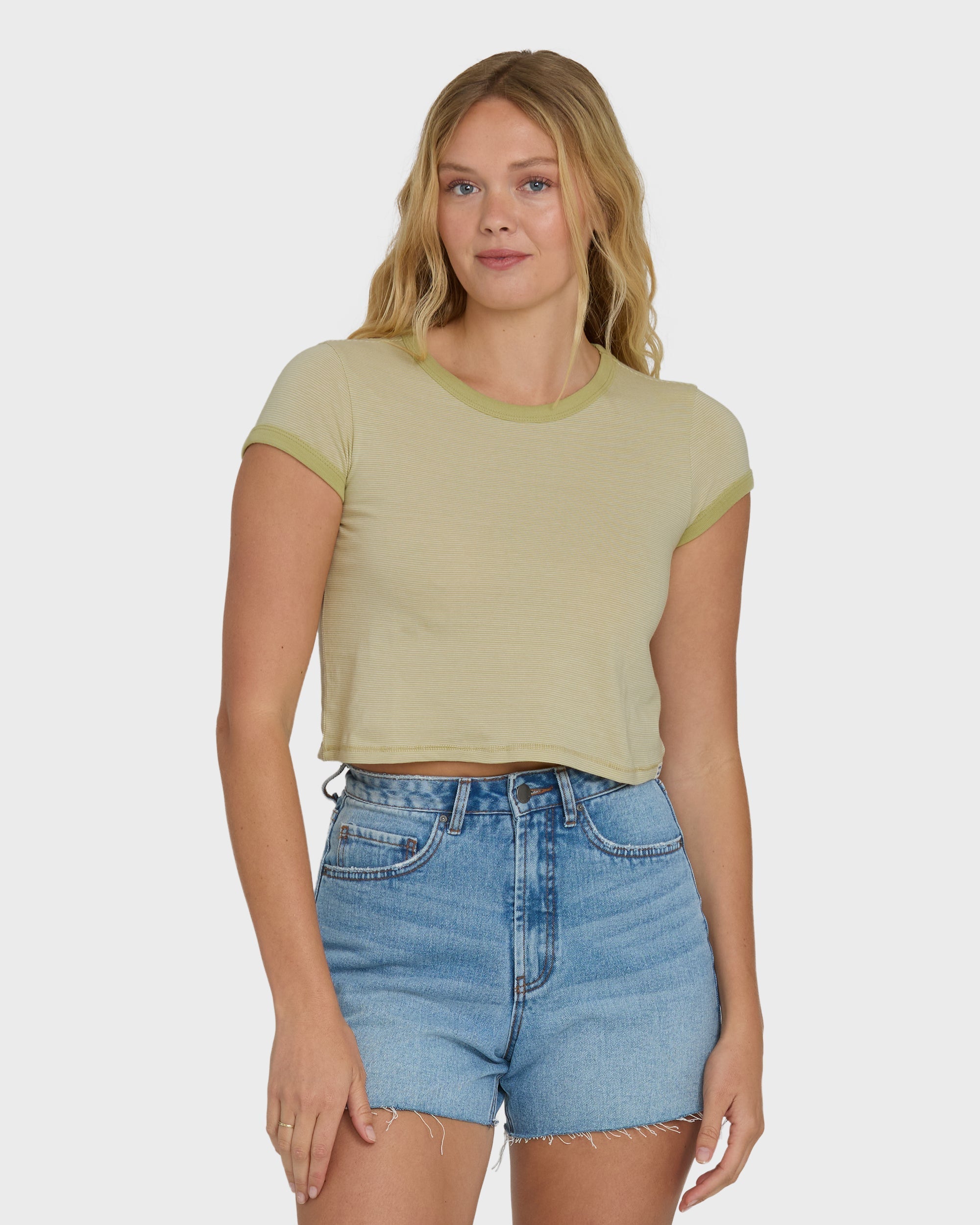 Daily Tee YD Short Sleeve Knit T-Shirt - Cactus