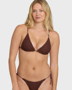 Twisted Tides Mini Slide Triangle Bikini Top - Espresso