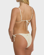 Twisted Tides Tie-side Dippi Skimpy Bikini Bottom - White Cap