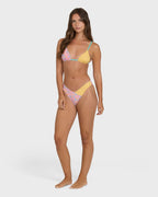 Babe Alert Reversible Mini Slide Triangle Bikini Top - Agave