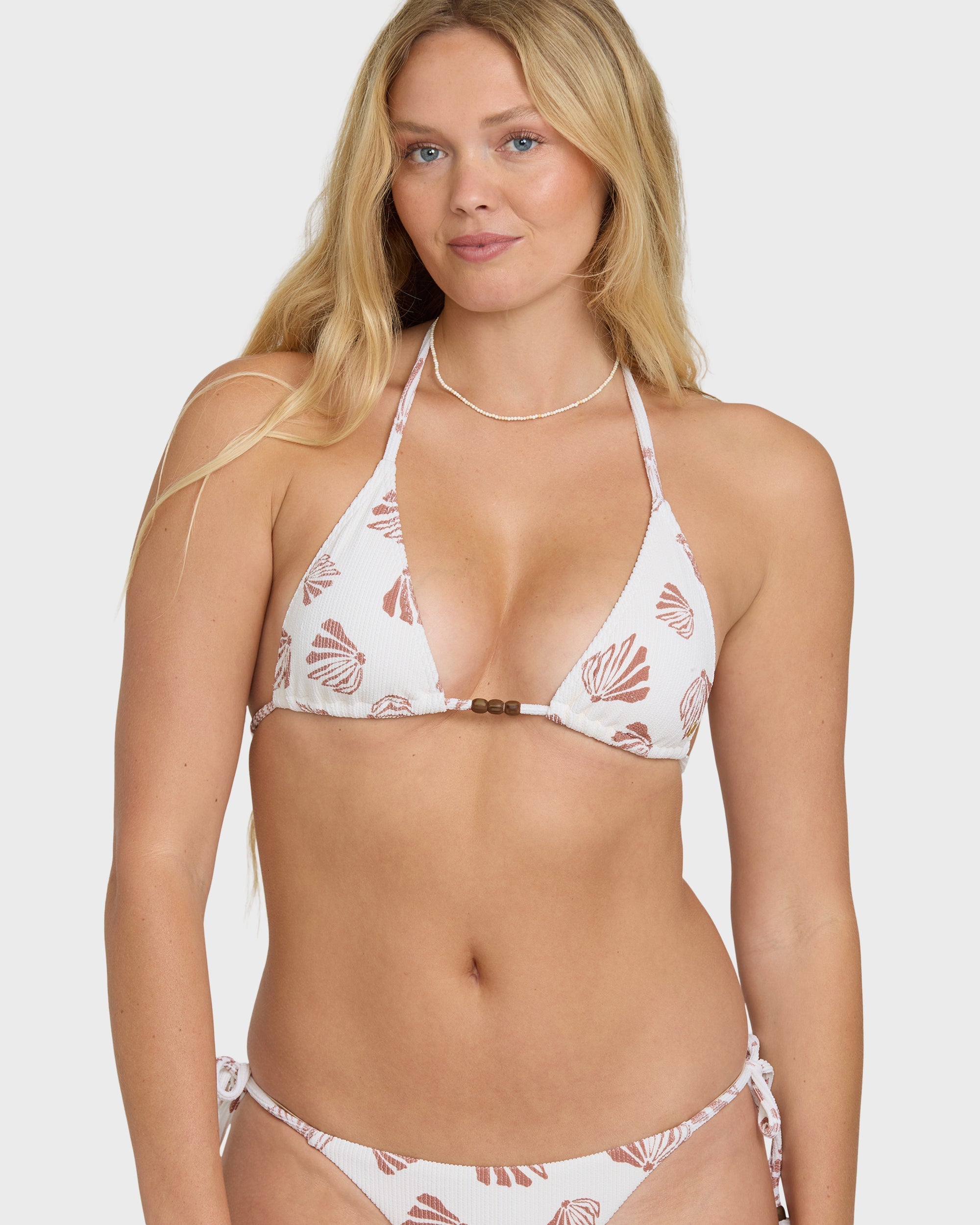 Sandy Shells Remi Triangle Bikini Top - Salt Crystal