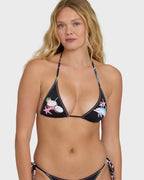 Party Wave Multi Triangle Bikini Top - Black Pebble