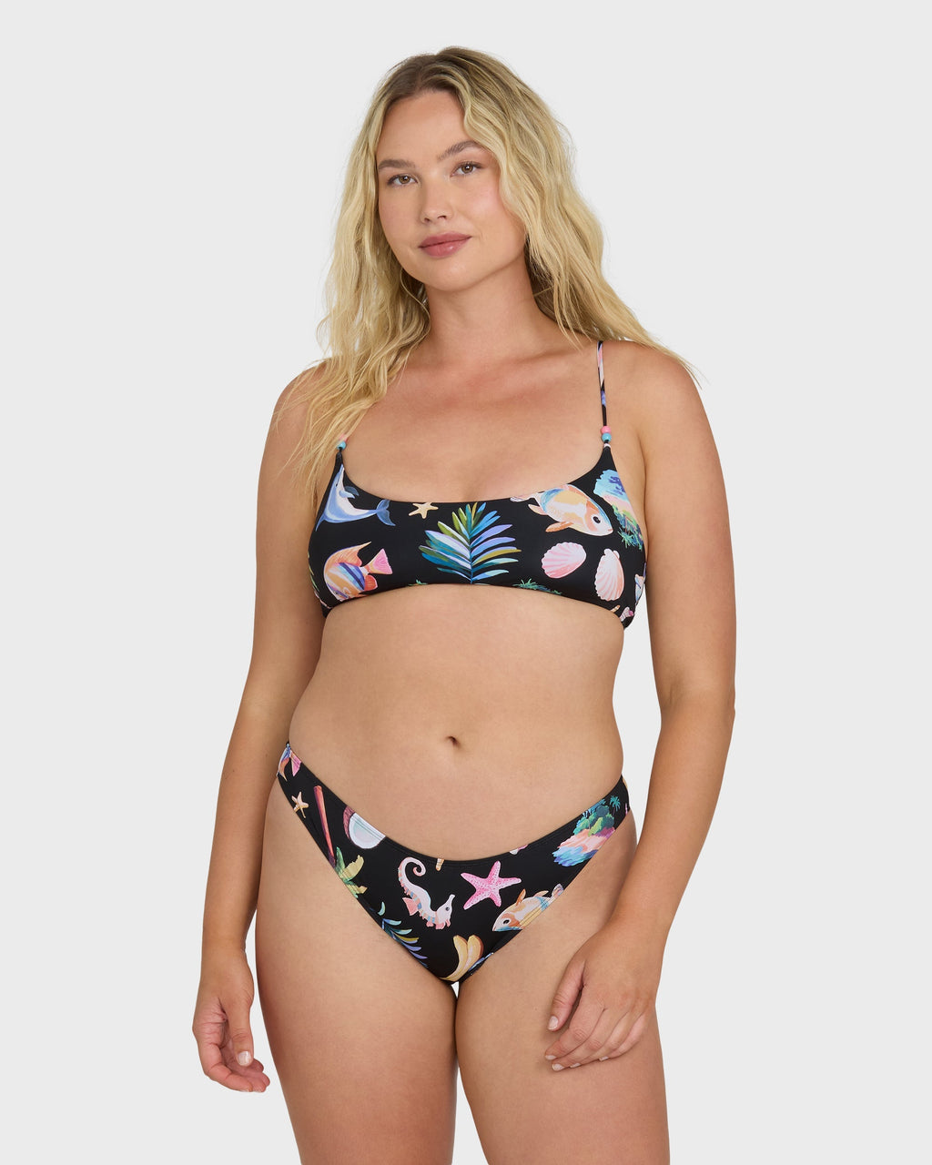 Party Wave Hike Bikini Bottoms - Black Pebble
