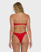 Rising Tide V Bandeau Bikini Top - Fiesta Red