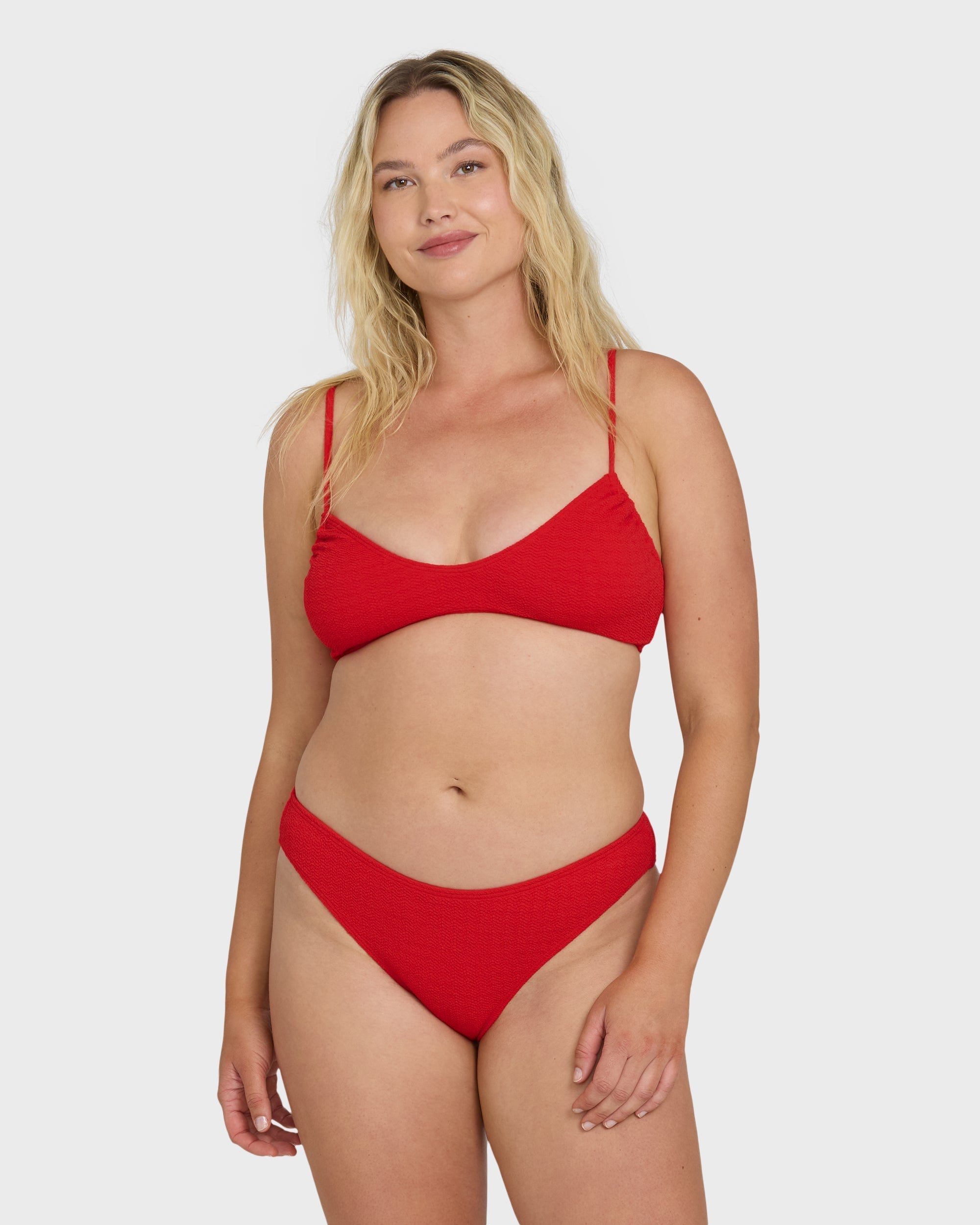 Rising Tide Bondi Medium Bikini Bottoms - Fiesta Red
