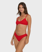 Rising Tide Bondi Medium Bikini Bottoms - Fiesta Red
