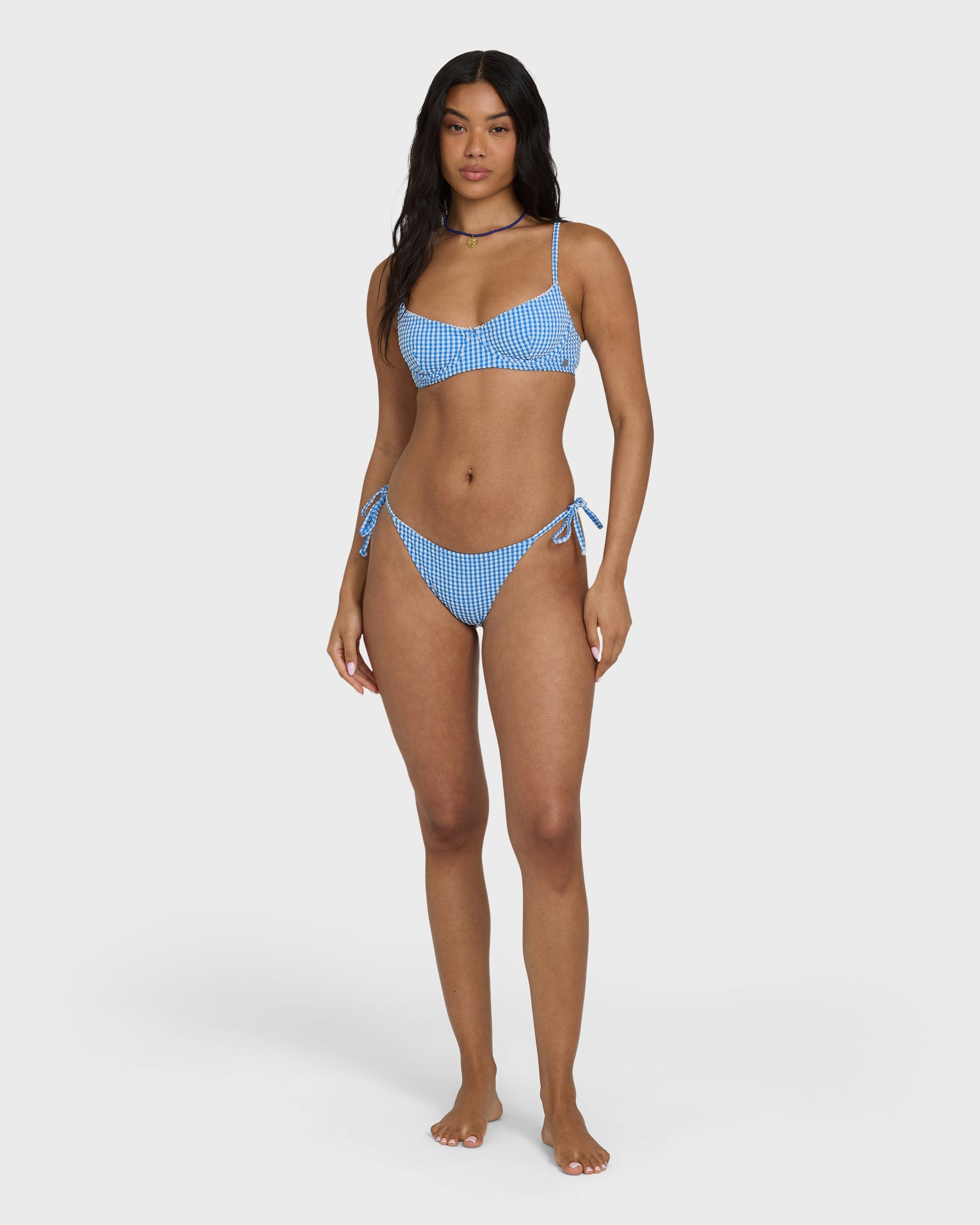 Mini Wave Check Helena Underwire Bikini Top - True Blue