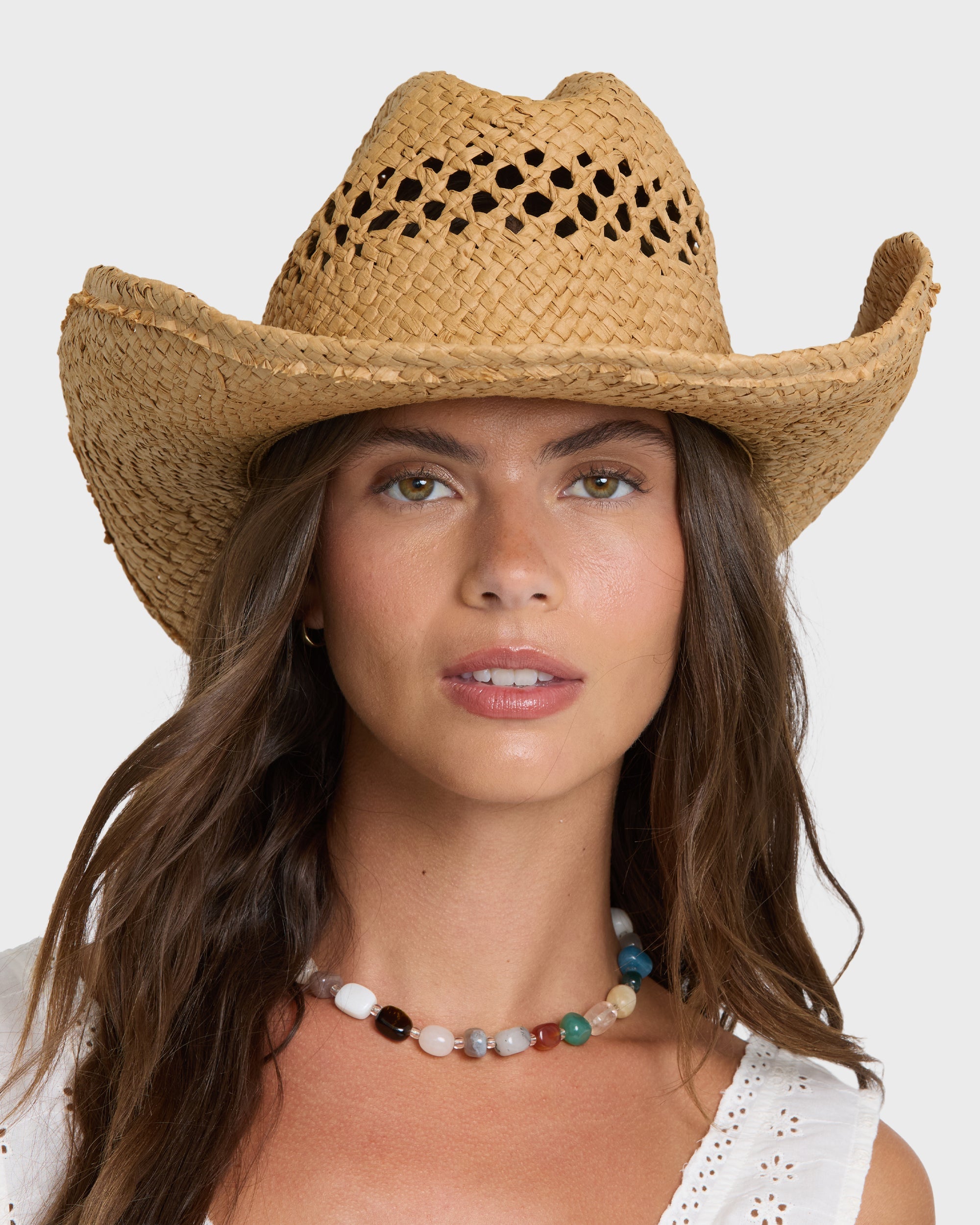 Wild Waves Wide Brim Straw Hat - Natural