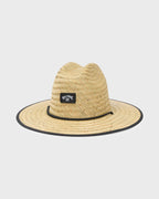 Tides Print Straw Lifeguard Hat - Peach