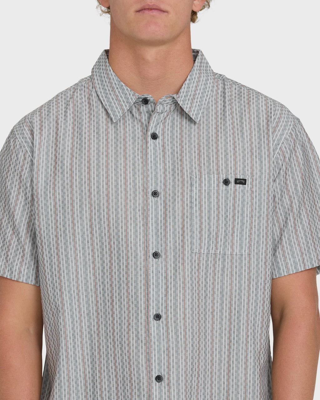 Sundays Jacquard Short Sleeve Woven Shirt - Fog Gray