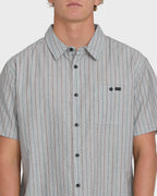 Sundays Jacquard Short Sleeve Woven Shirt - Fog Gray