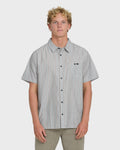 Sundays Jacquard Short Sleeve Woven Shirt - Fog Gray