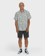 Sundays Lounge Short Sleeve Woven Shirt - Mist Green