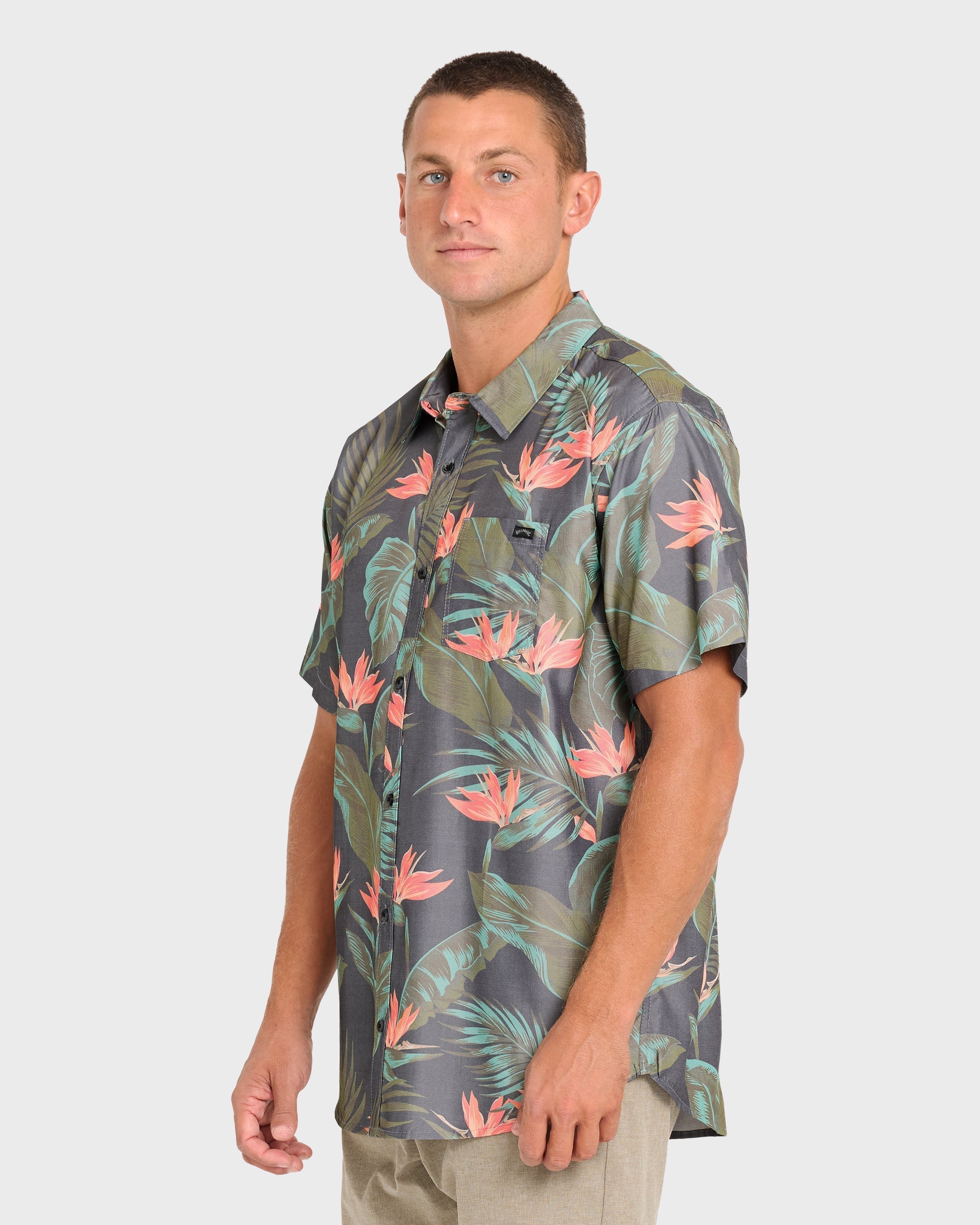 Sundays Lounge Short Sleeve Woven Shirt - Phantom