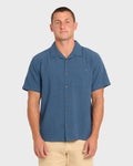Victoria Vacay Short Sleeve Woven Shirt - China Blue