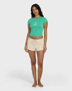 Summer Icons Short Sleeve Knit T-Shirt - Green Tropics
